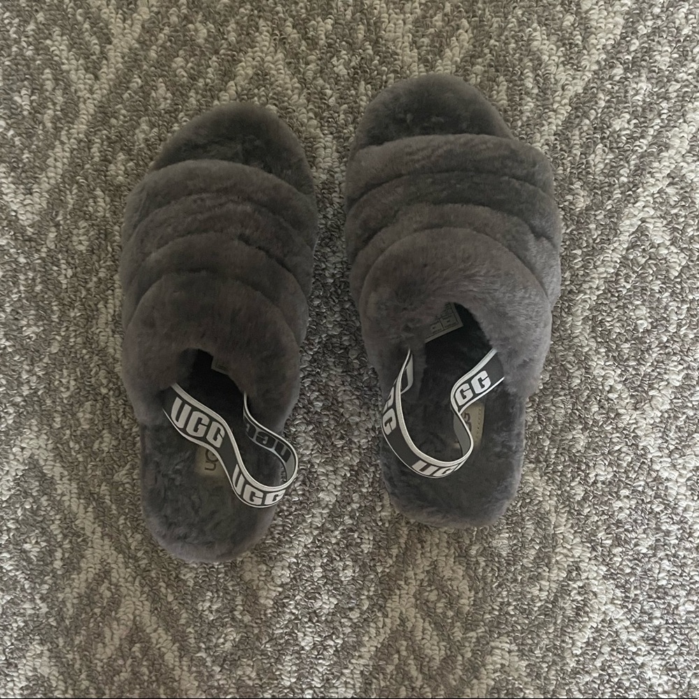 Gray Fur Ugg Slippers